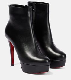 Louboutin Ankle Boots, Red Bottom Boots, Louboutin Online, Christian Louboutin Boots, Leather Western Boots, Red Bottom, High Heel Boots Ankle, Red Bottoms, Leather Items