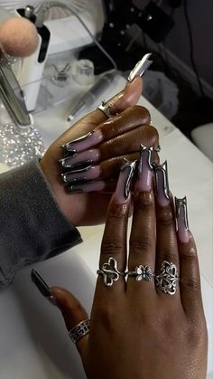 Nails Cute, French Tip Acrylic Nails, Short Square Acrylic Nails, Exotic Nails, Acrylic Nails Coffin Pink