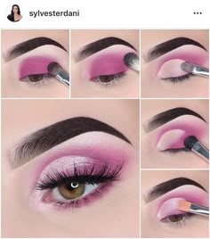 Rosa Make-up, Teknik Makeup, Maquillage Yeux Cut Crease, Eye Makeup Cut Crease, Make Up Designs, Makeup Pictorial, Prom Eye Makeup, Pink Look, Pink Eye Makeup