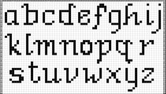 a cross stitch alphabet in black and white with the letters's lowercase, uppercase