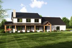 this is an artist's rendering of the modern farmhouse style house plans for sale