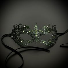 Masquerade mask in green lace. Simplistic for woman with rhinestones- destined to pop out at any event, wedding etc This masquerade mask is great for any occasion. Green And Black Masquerade Mask, Dark Green Masquerade Mask, Mascarade Mask Women, Witch Masquerade, Fae Masquerade, Masquerade Party Outfit Women, Masquerade Mask Lace, Green Masquerade Mask, Christmas Masquerade Party