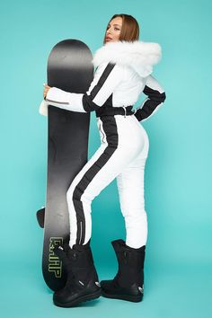 Women Ski jumpsuit white with black insert Ski overall bright | Etsy Women Ski Outfit, Snowsuit Women, Ski Suits For Women, Womens Ski Outfits, Ski Fit, Fur Suits, Ski Outfits, Ski Style, Womens Ski