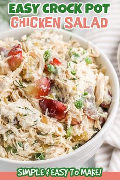 this easy crock pot chicken salad is the perfect side dish to serve for dinner