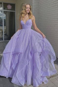 Lilac Prom Dresses, Purple Evening Dress, Purple Prom, Backless Evening Dress, Tulle Evening Dress, Looks Party, A Line Prom Dresses, فستان سهرة, Lilac Dress