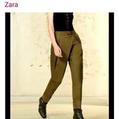 Never Worn,Color Military Green Chic Khaki Cargo Pants For Work, Chic Green Cargo Pants For Fall, Chic Green Cargo Pants For Spring, Spring Khaki Cargo Pants For Work, Chic Khaki Cargo Pants For Spring, Khaki Cargo Pants For Workwear, Spring, Chic Tapered Leg Cargo Pants For Work, Chic Fitted Ankle-length Cargo Pants, Spring Workwear Khaki Pants