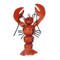 a red lobster is standing on its hind legs