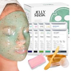 PRICES MAY VARY. JELLY MASK: These Skin care face masks are provided in the form of Powder packets which takes its form of Jelly mask upon addition of purified water SHAPE LESS: They can be applied to any face structure and these skin care masks can be used as an after care with the conjunction of LED Mask (light Therapy). DERMALINFUSION: It creates an occlusive layer, forcing hydration and pushing all beneficial nutrients deeply into the skin which increases procedure effectiveness. FULL COVERA Clay Face Masks, Quick Face Mask For Glow, Hydro Jelly Mask Benefits, Peal Face Mask, Blueberry Face Mask, Carbonated Bubble Clay Mask, Soothing Face Mask, Mud Face Mask, Water Shape