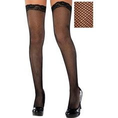 Ooh la la! Black Fishnet Thigh-High Stockings with wide stretch lace tops are perfect for adding a subtly sexy touch to special outfits and costumes. These 100% nylon thigh-high stockings are a wardrobe essential! One size Black Fishnet Thigh-High Stockings with Lace Top fit most standard women's sizes (5'2-5'9 and 90-160lb). Black Halloween Costume, Special Outfits, Lace Top Black, Stretch Lace Top, Halloween Costume Accessories, Black Fishnets, Ooh La La, Thigh High Stockings, Black Halloween