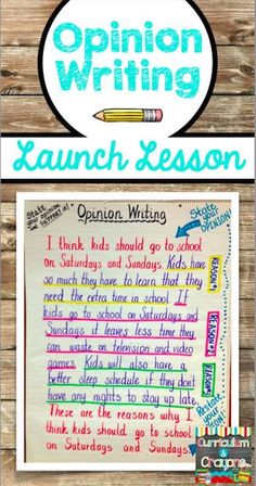 an opinion writing lesson for the classroom