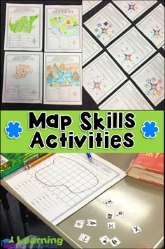 maps and activities for kids to learn about the map skills in their homeschool