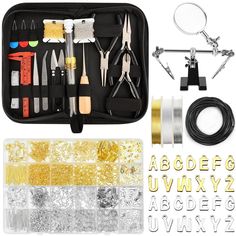 the contents of a sewing kit including scissors and thread