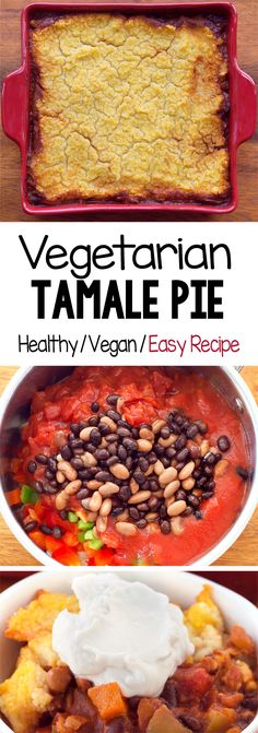 vegetarian tamale pie is an easy and healthy recipe