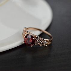 King Of Wrath, Ruby Wedding Rings, Red Stone Ring, Ruby Wedding, Gold Ring Designs, Lattice Design, Ruby Engagement Ring, Dream Engagement Rings