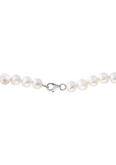 This beautiful Effy® 18-inch strand features 7-8 millimeter white Freshwater Pearls. | Effy® Women's 7-8 Millimeter White Freshwater Pearl Necklace, Silver, 18 in White Single Strand Round Jewelry, White Round Single Strand Jewelry, Round Pearl Necklace With Lobster Clasp, 16 Inch White Pearl Necklace For Gifts, Pearl White Jewelry With Lobster Clasp, Classic Round Hypoallergenic Necklace, White Pearl Necklace With Sterling Silver Clasp For Anniversary, Elegant White Necklace With Lobster Clasp, Classic White Necklace With Sterling Silver Clasp