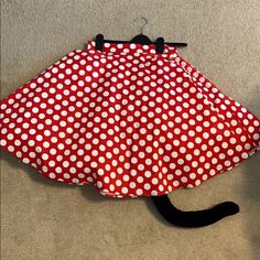 Nwot- Minnie Mouse Skirt, Crinoline And Tail. Can Be Used For Birthday Parties Or Halloween! Super Cute!! Minnie Mouse Skirt Women, Red Cotton Minnie Mouse Tops, Minnie Mouse Skirt, Women Skirts Midi, Lady In Red, Minnie Mouse, Womens Skirt, Red White, Super Cute