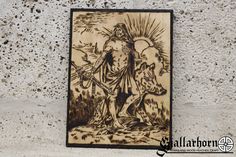 FREYR - Pyrography on wood. Norse heathen altar decoration #pyrography #vikings #drawing Heathen Altar, Vikings Drawing, Yule Gifts, Altar Pieces, Yule Gift