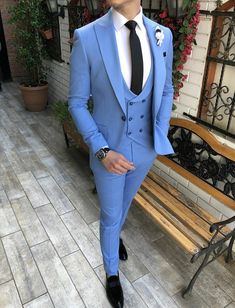 Blue Mens Suit, Men Suits Blue, Sky Blue Suit, Blue Slim Fit Suit, Terno Slim, Suite Design, Pant Design, Light Blue Suit, Blue Suit Men