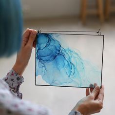 Empty Picture Frames, Alcohol Ink Glass, Glass Art Techniques, Painting On Glass, Glass Painting Designs, Alcohol Ink Crafts, Ink Crafts, Ink Artwork