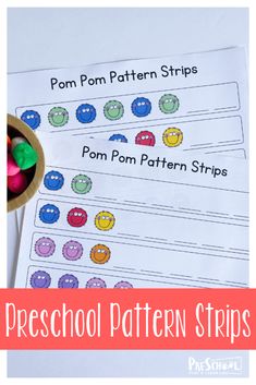 the printable pattern strips for preschool to use