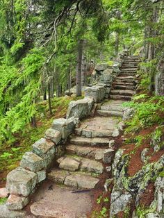 stone steps leading up to the top of a mountain