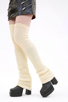 Thigh High Leg Warmers, Tan Legs, Knit Leg Warmers, Go The Extra Mile, Mile High, Extra Mile, Fashion Socks, High Leg, Socks And Hosiery