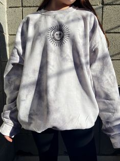 Sun and Moon Tie Dye Crewneck Sweatshirt, Celestial Crewneck, Trendy Crewneck, Oversized Sweatshirt, Gift for Friend, Cute Crewneck Cricut Sweatshirt Ideas, Sweatshirt Design Ideas, Trendy Crewneck Sweatshirt, Tie Dye Crewneck Sweatshirts, Tie Dye Crewneck, Preppy Sweatshirts, Cute Crewneck, Trendy Crewneck, Sweatshirt Aesthetic