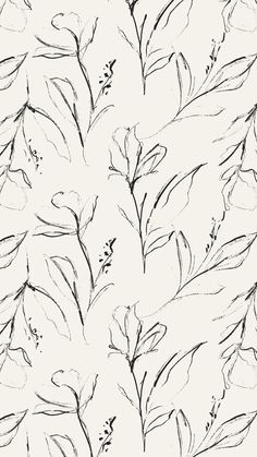 a black and white drawing of leaves