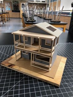 a model of a house sitting on top of a table