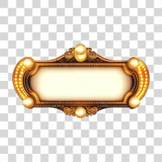 an ornate gold frame with pearls on the edges