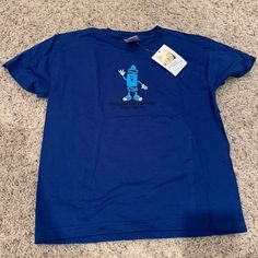 Nwt Crayola Factory T-Shirt Playful Blue Top With Letter Print, Blue Short Sleeve School Shirt, Playful Blue T-shirt With Letter Print, Blue Letter Print Top For School, Blue Letter Print Tops For School, Fun Blue Tops For School, Playful Blue Short Sleeve T-shirt, Blue Cotton School Shirt, Playful Blue T-shirt For School