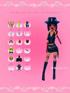 an image of a woman dressed up as a witch with many different outfits and accessories