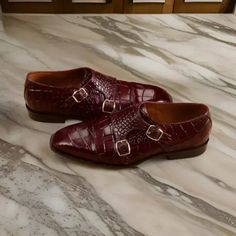 Items for sale by venumstar | eBay Double Monk Strap, Crocodile Leather, Strap Dress, Monk Strap, Shoes Mens, Men's Shoes, Mens Accessories