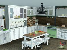 Lulu265's Country Kitchen Sims 3cc, Country Kitchen Ideas, Ts3 Cc, Sims 4 Kitchen, Play Sims 4, Sims Houses, Cc Furniture