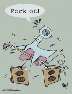 an image of a cartoon character playing the guitar and singing rock'n'roll