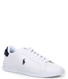 From Polo Ralph Lauren, the Men's Heritage Court III Leather Sneakers feature:leather upperThis version features Ralph Lauren’s iconic logo and signature PonyRounded toeLace-up frontPadded insoleFaux-leather tongueReinforced heel with suede heel tabSignature Pony at the side“Polo Ralph Lauren” webbing at the heelLined with fleece and meshdual compound, EVA midsoleTextured rubber outsole with integrated heel supportImported. University Preparation, Ralph Lauren Sneakers, Polo Shoes, Monk Strap Shoes, Everyday Shoes, Iconic Logo, Desert Boots, Every Man, Derby Shoes