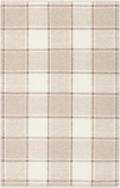 a beige and white checkered rug