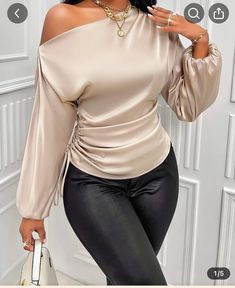 Nice Tops For Ladies, Crepe Top Styles, Formal Tops For Women Classy Blouses, Clubbing Outfits Plus Size, Stylish Tops For Women Classy, Formal Tops For Women, English Outfit, Cute Red Dresses, Classy Blouses