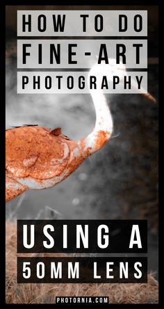 a poster with the words how to do fine - art photography using a 50mm lens