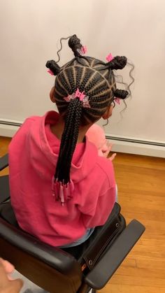 Cute Kid Hairstyles Braided, Natural Kids Hairstyles Black, Kid Braided Styles, Kid Braid Ponytail Styles, Braids With Beads Kids, Cute Braided Hairstyles Black Hair Kids, Kid Braid Styles Natural Hair, Kid Braided Ponytail, Natural Braided Hairstyles For Kids