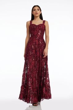 Anabel Sequin Embroidery Sweetheart Neckline Gown – Dress the Population Fit And Flare Gown, Floral Evening Dresses, Elegant Ball Gowns, Flare Gown, Sequin Embroidery, Sequin Gown, Stunning Gowns, Dress The Population, Sequins Embroidery