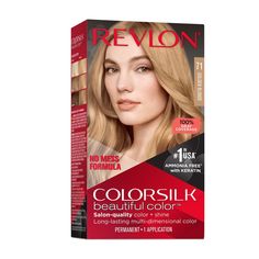 Packaging may vary No mess, non-drip formula for easy to use at-home color application. ColorSilk Beautiful Color™ is the #1 hair color in the USA*. The ammonia-free hair color delivers 100% gray coverage and salon-quality color and shine. Achieve rich, long lasting hair color at home! Hair is left silky, shiny, healthy and in better condition than before you colored it after each box. Revlon’s 3D Color Gel Technology™ delivers natural looking, multi-tonal color from root to tip providing defini Beautiful Hair Dye, Long Lasting Hair Color, Ammonia Free Hair Color, How To Dye Hair At Home, Medium Ash Blonde, Revlon Colorsilk, 3d Color, Hair Color Formulas, Dyed Blonde Hair