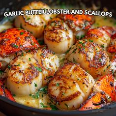 🦞🔥 Dive into luxury with this GARLIC BUTTER LOBSTER AND SCALLOPS dish! Treat your taste buds tonight!

GARLIC BUTTER LOBSTER AND SCALLOPS

Ingredients:
- 2 lobster tails (halved)
- 8 large scallops
- 4 tbsp butter
- 4 cloves garlic (minced)
- 1/4 cup white wine
- Salt and pepper to taste
- Fresh parsley for garnish

Instructions:
1. Preheat oven to 400°F.
2. In a skillet, melt butter. Add garlic and sauté until fragrant.
3. Add lobster tails, scallops, and season with salt and pepper. Sear un...