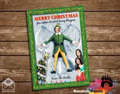 Funny Elf Christmas Card, Elf Family Portrait Holiday Card Buddy The Elf Christmas Card, Elf Film, Elf Christmas Card, Funny Xmas Cards, Movie Christmas, Cotton Headed Ninny Muggins, Movie Card, Elf Movie, Snow Angel