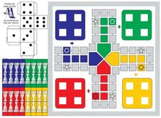 an image of a board game with dices and numbers on the side, including two squares