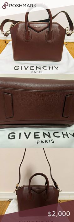 GIVENCHY Small Leather Antigona Bag Barely used *AUTHENTIC* Givenchy classic Antigona bag. No scruffs, marks or scratches. Oxblood color (dark burgundy). Removable strap. Silver hardware. Will ship with dust bag! Givenchy Bags Designer Burgundy Shoulder Bag With Branded Hardware, Luxury Burgundy Shoulder Bag With Branded Hardware, Business Burgundy Bags With Palladium Hardware, Luxury Burgundy Pouch Bag, Designer Burgundy Bags With Leather Lining, Designer Burgundy Bags For Formal Occasions, Burgundy Leather Shoulder Bag With Palladium Hardware, Burgundy Textured Leather Bag For Evening, Burgundy Textured Leather Evening Bag