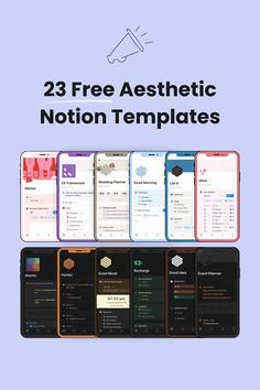 an iphone with the text 23 free aesthetic notification templates