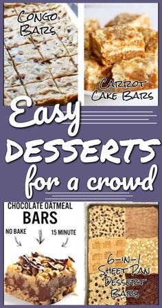 Best Easy Potluck Desserts For A Crowd To Make Ahead Mini Desserts For A Crowd, Pan Desserts For A Crowd, Large Crowd Food, Cheap Desserts For A Crowd, Cheap And Easy Desserts, Potluck Dessert Ideas, Easy Potluck Desserts, Sheet Pan Desserts, Church Desserts