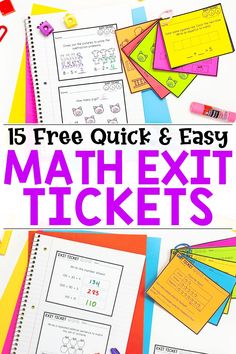 five free quick and easy math exit tickets