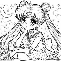 Discover your next coloring adventure! Click the link above to explore a world of coloring pages and let your creativity shine! 😀🤔😽 Aesthetic Colouring Pages Disney, Sailor Moon Coloring, Looking At The Sky, Sailor Moon Coloring Pages, Moon Coloring Pages, Chibi Moon, Usagi Tsukino, Sailor Mercury